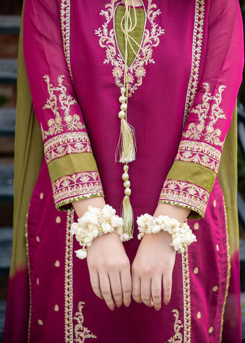 3Pc Embroidered Lawn with Dye n Tie Bamber Dupatta