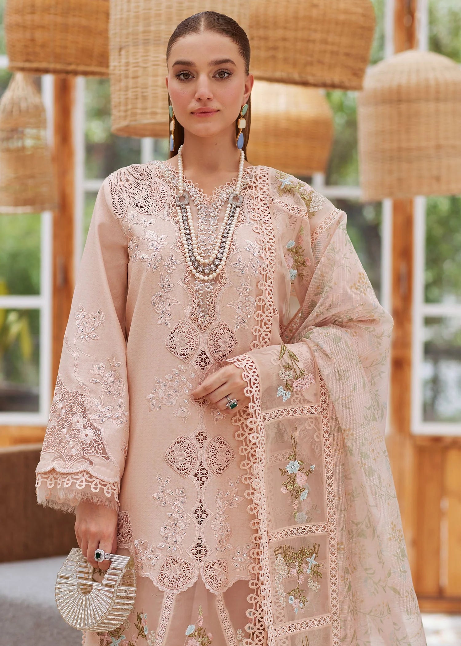 3Pc Embroidered Lawn with Voil Embroidered Dupatta