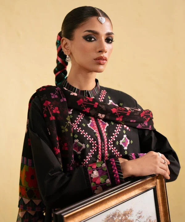 Embroidered Lawn Suit with Printed Voil Dupatta