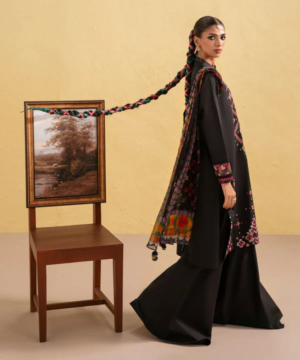 Embroidered Lawn Suit with Printed Voil Dupatta