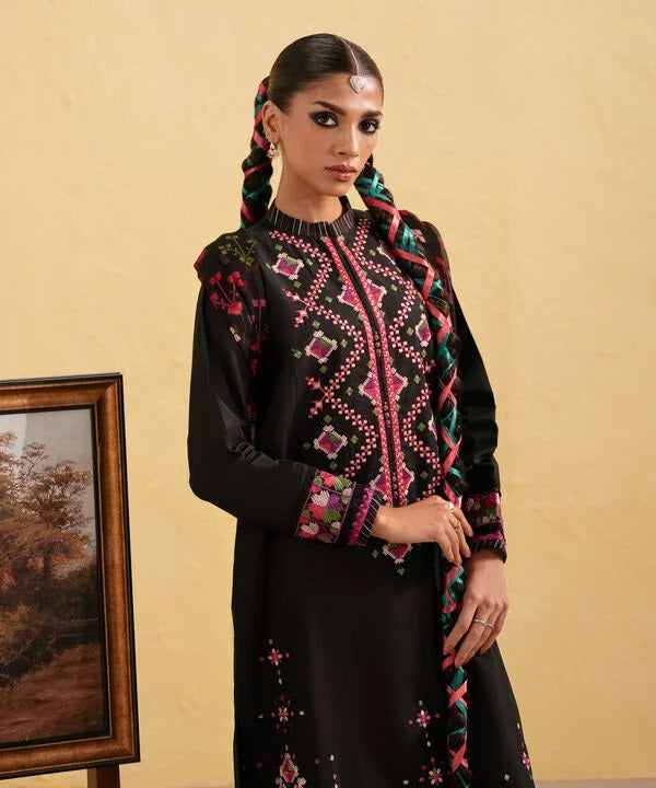 Embroidered Lawn Suit with Printed Voil Dupatta
