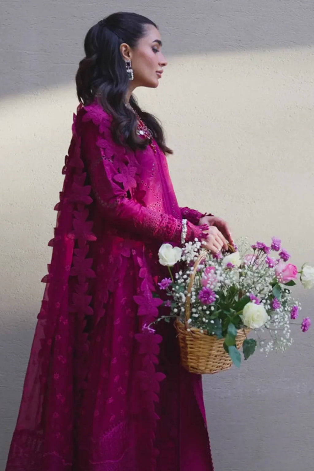 Embroidered Lawn 3Pc with Embroidered Bamber Dupatta