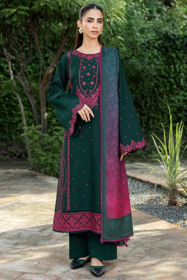 Embroidered Lawn Suit with Printed Voil Dupatta