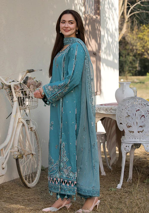 3Pc Embroidered Lawn Suit with Bamber Embroidered Dupatta