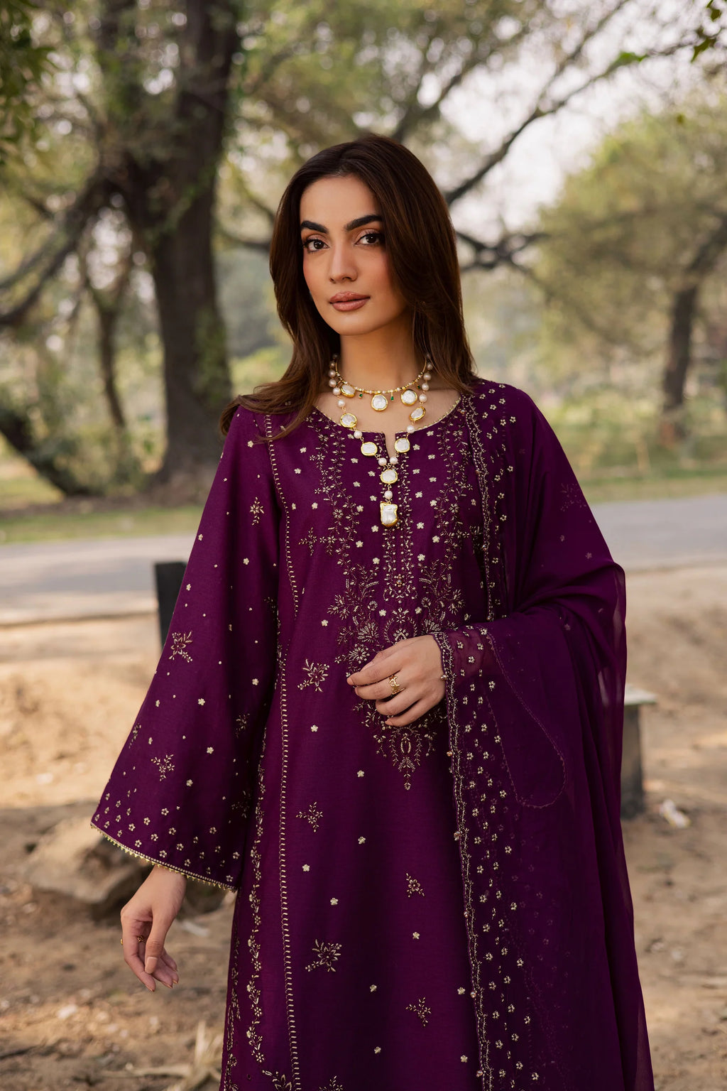 Embroidered Lawn Suit with Cotton Net Dupatta