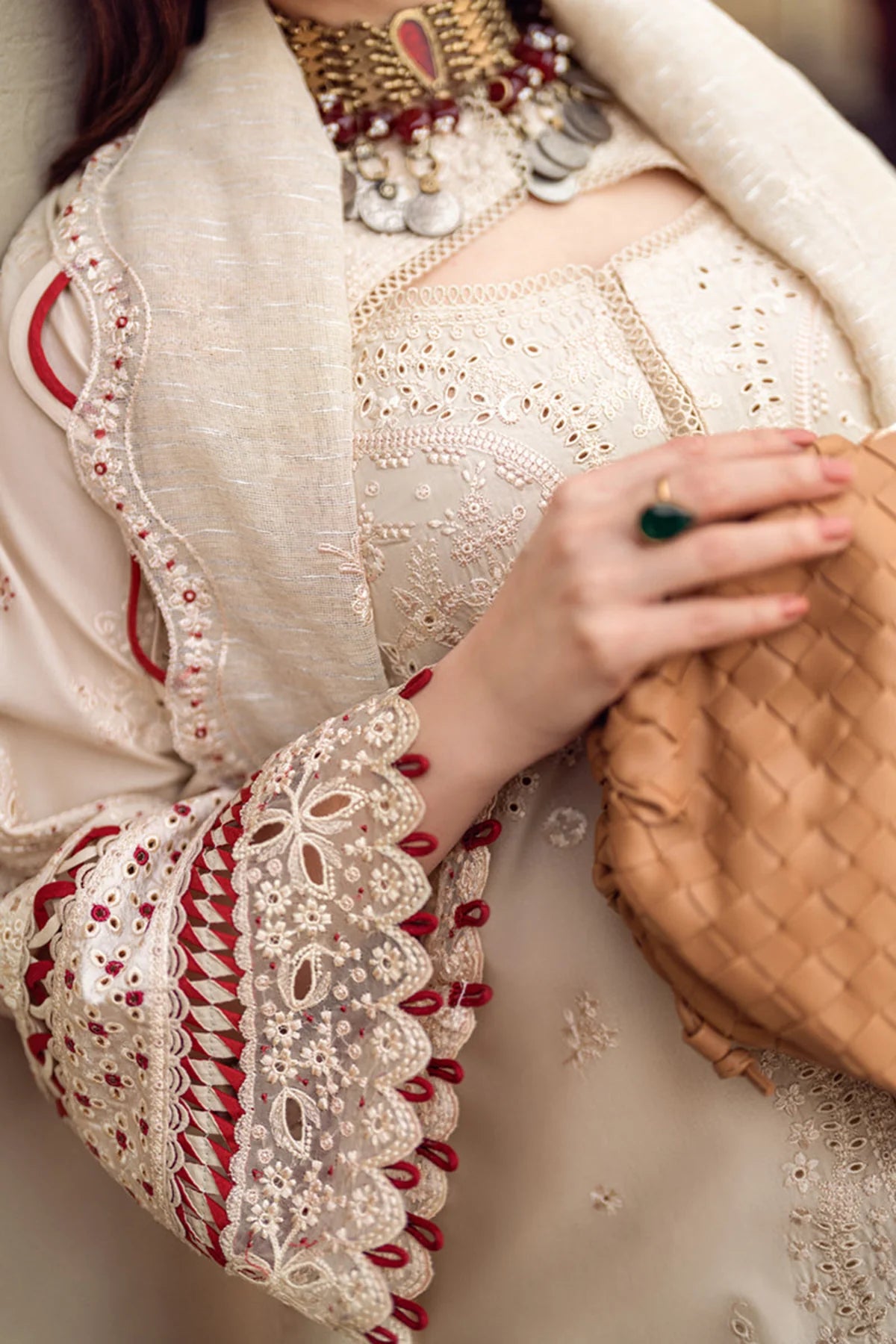 Embroidered Lawn 3Pc with Embroidered Khaddi net Dupatta