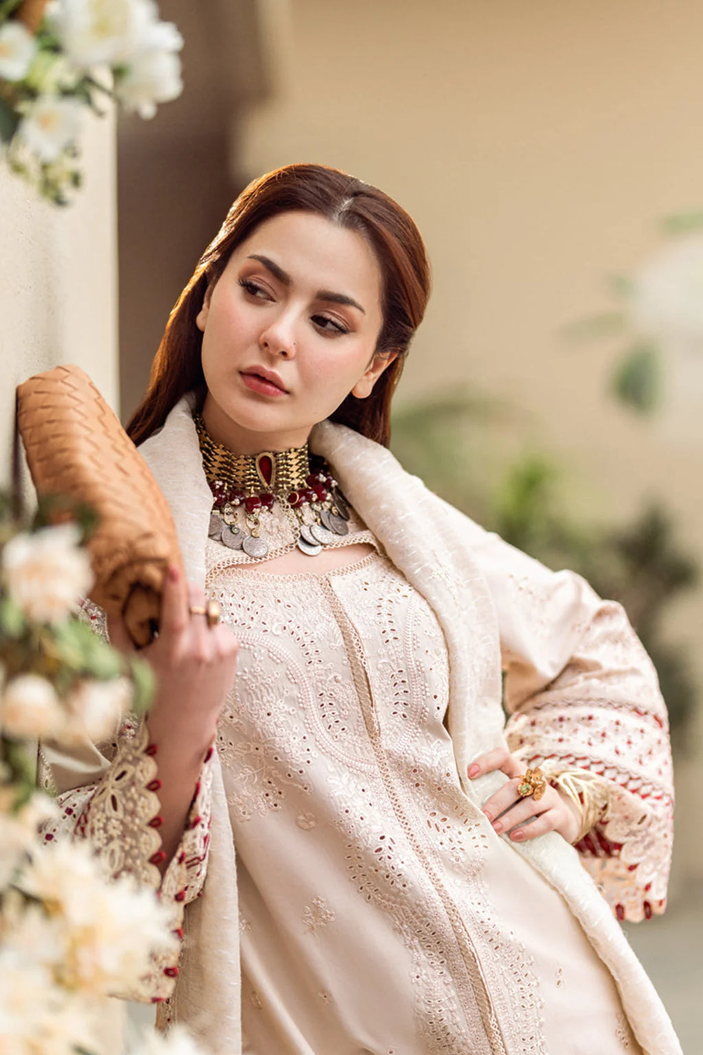 Embroidered Lawn 3Pc with Embroidered Khaddi net Dupatta