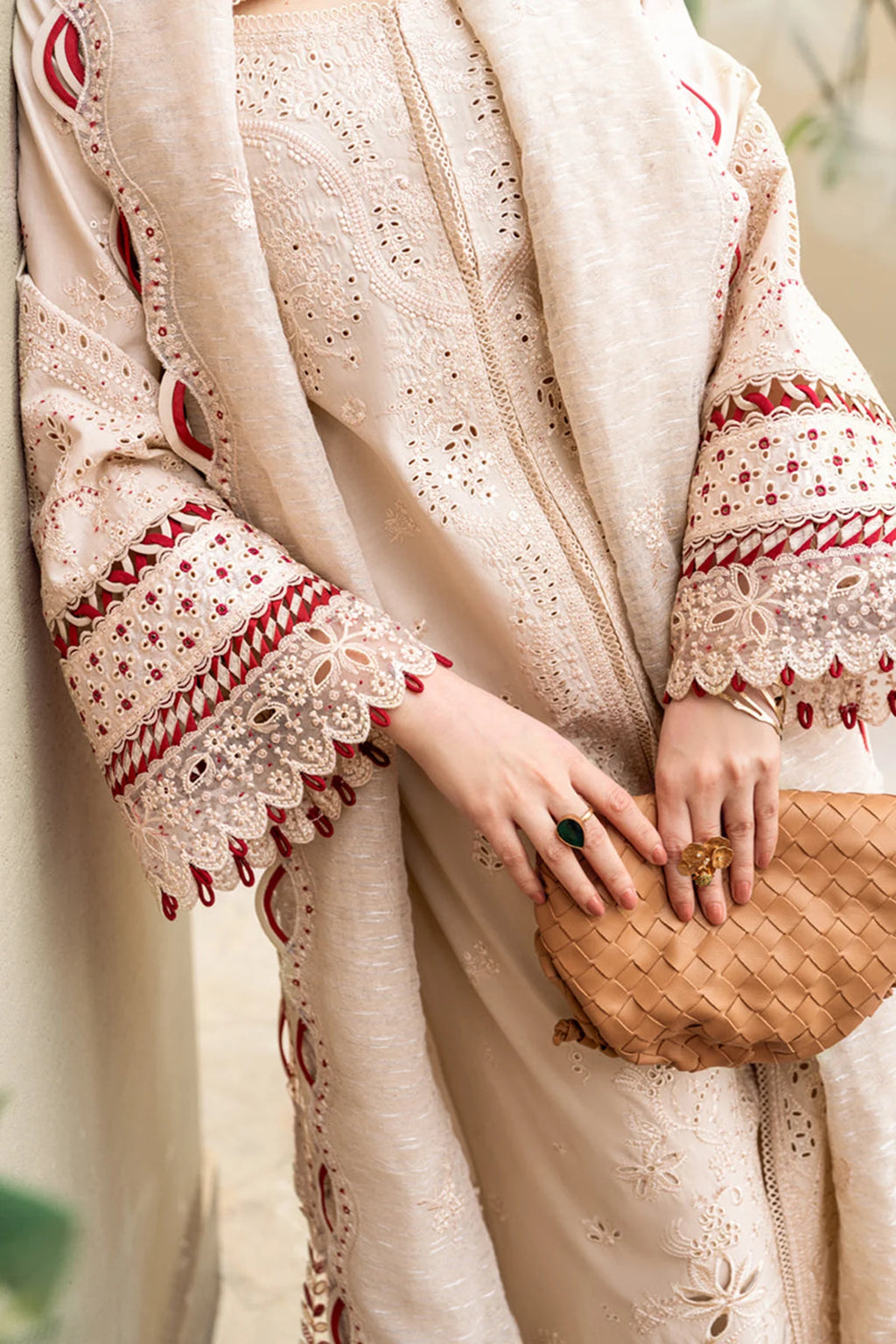Embroidered Lawn 3Pc with Embroidered Khaddi net Dupatta