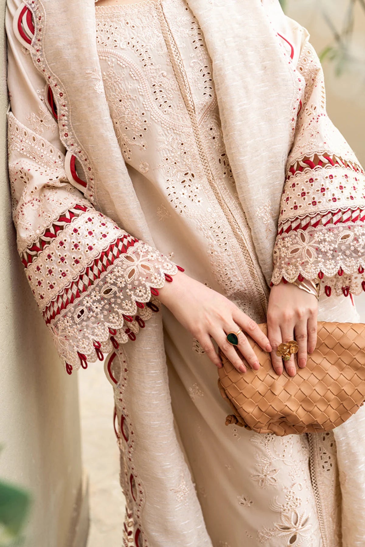 Embroidered Lawn 3Pc with Embroidered Khaddi net Dupatta