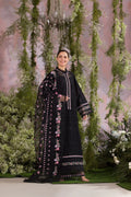 Lawn 3Pc with organza Embroidered Dupatta