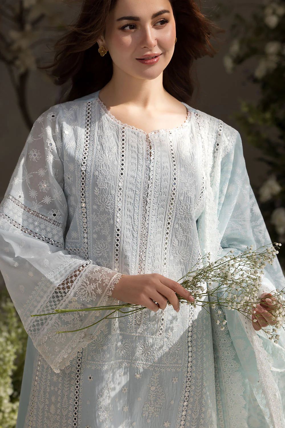 3Pc Luxury Embroidered Lawn with voil Dupatta