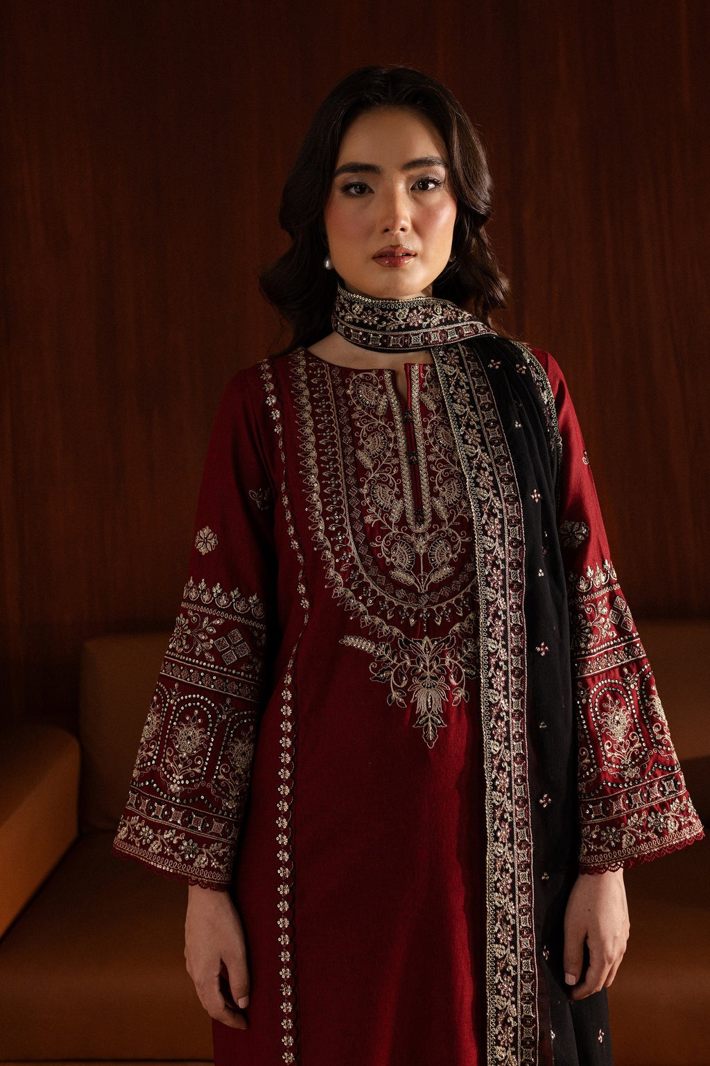 3Pc Embroidered Lawn with Bamber Embroidered Dupatta