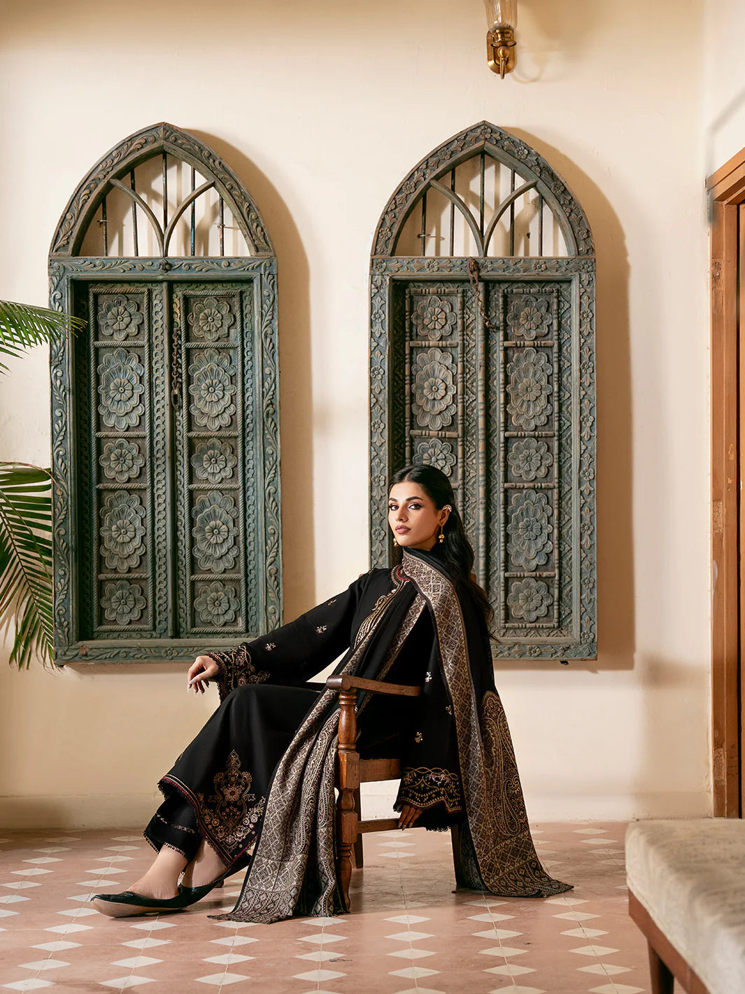 Embroidered Lawn Suit with Printed Voil Dupatta