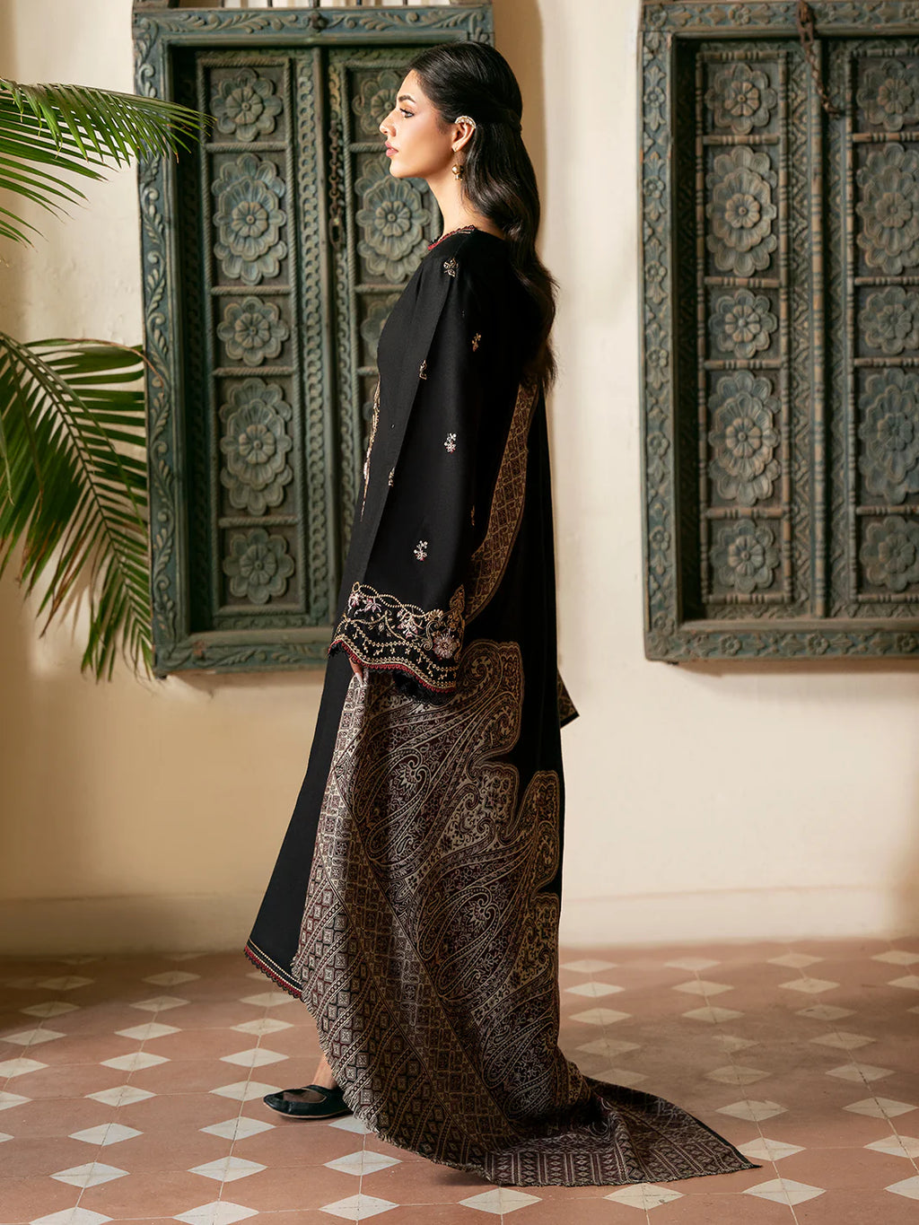Embroidered Lawn Suit with Printed Voil Dupatta