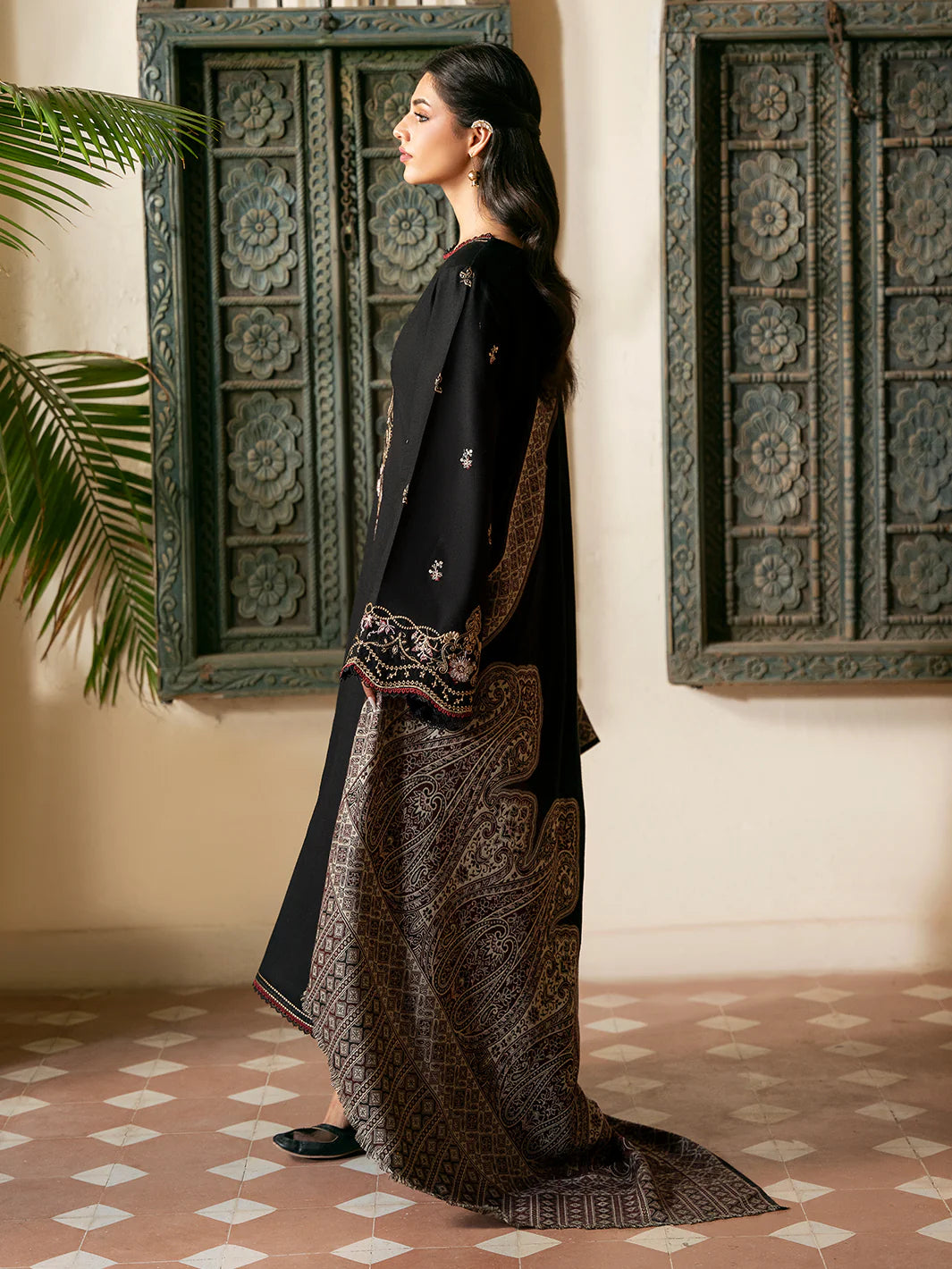 Embroidered Lawn Suit with Printed Voil Dupatta
