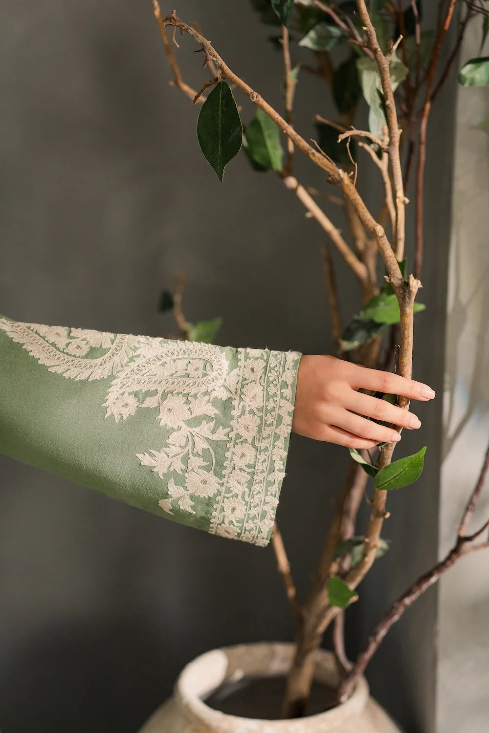 Embroidered Lawn Suit with Embroidered Bamber Chiffon Dupatta