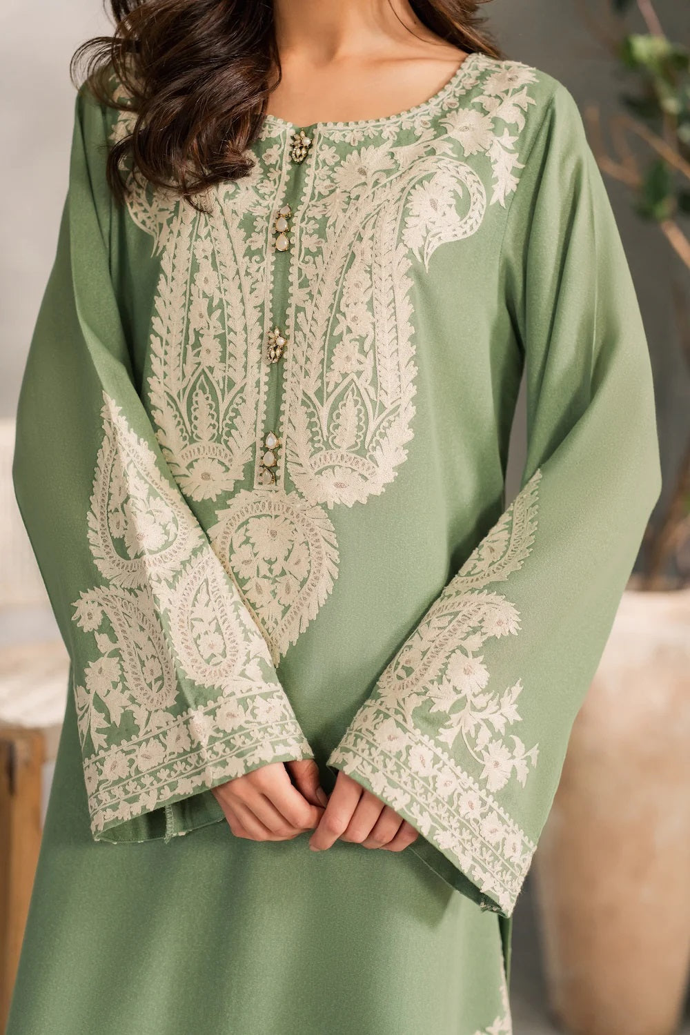 Embroidered Lawn Suit with Embroidered Bamber Chiffon Dupatta