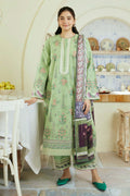 Embroidered Lawn 3Pc with printed Slub Diamond Dupatta