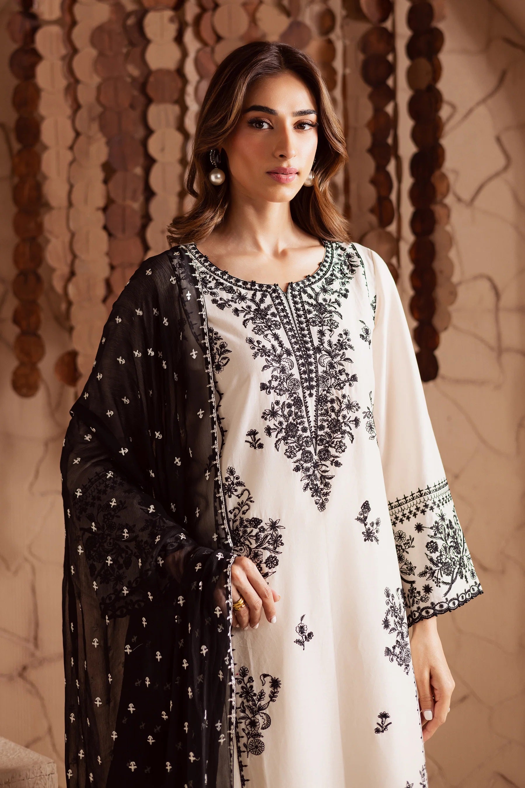 Embroidered Lawn Suit with Printed Voil Dupatta