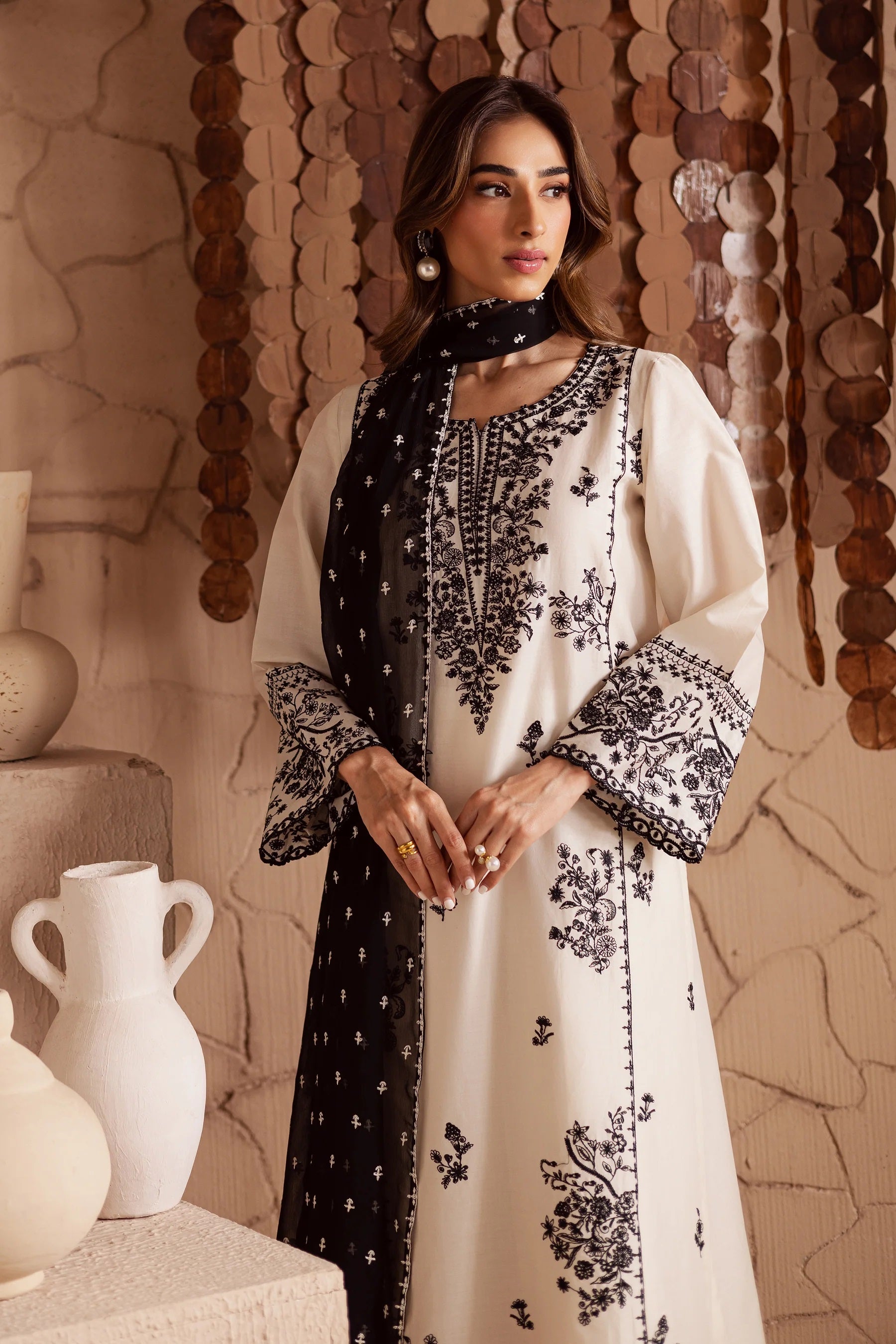 Embroidered Lawn Suit with Printed Voil Dupatta