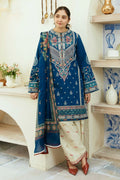 Embroidered Lawn 3Pc with silk printed chiffon Dupatta