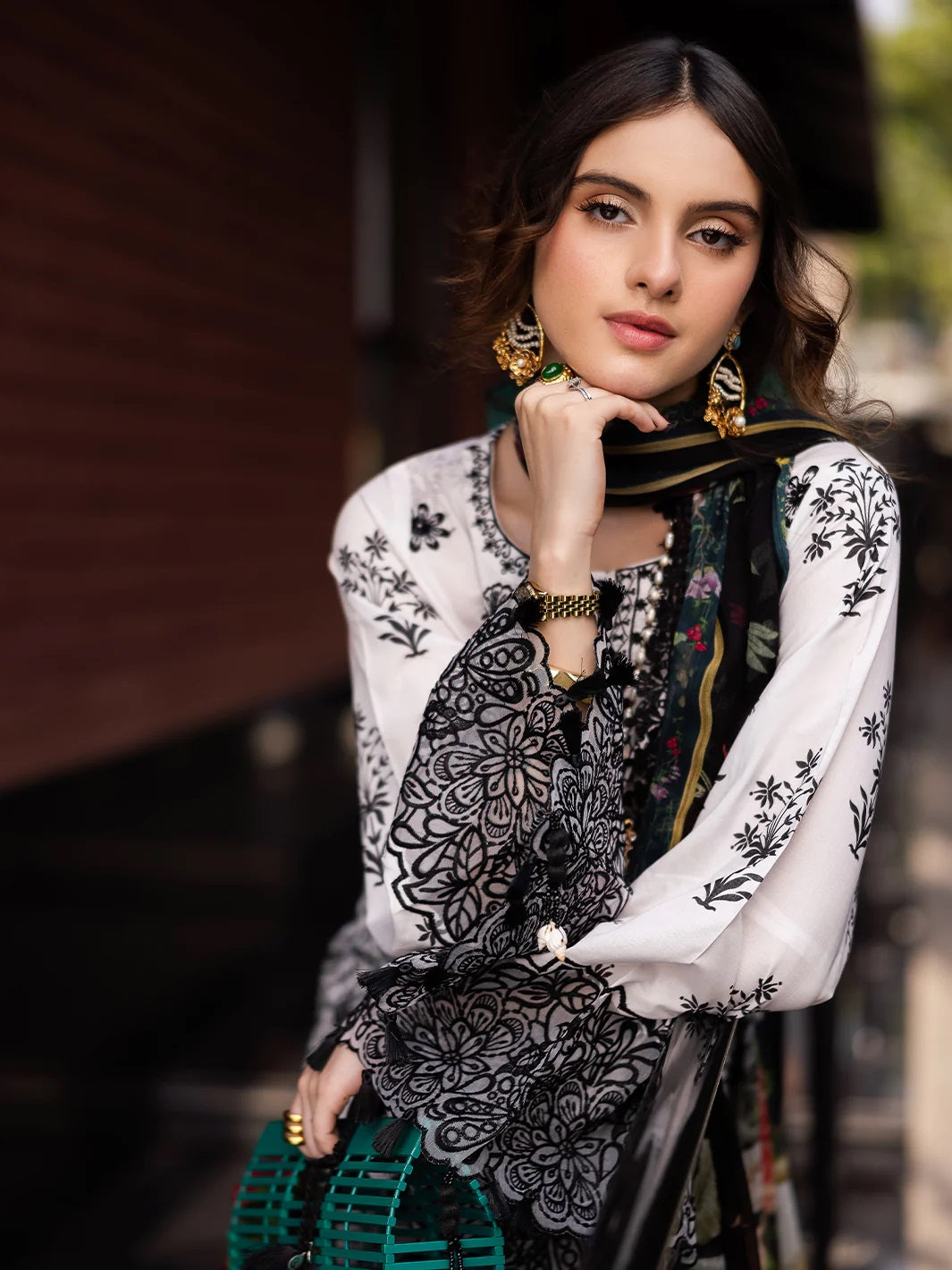 Embroidered Lawn Suit with Printed Voil Dupatta