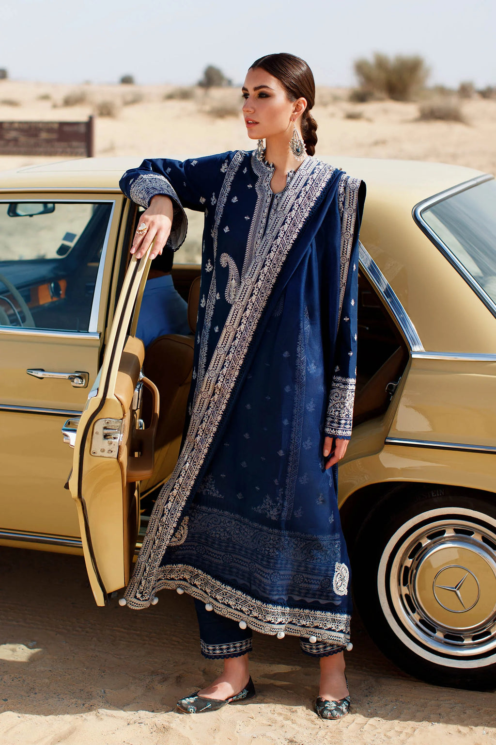3Pc Embroidered Lawn Suit with Bmaber Embroidered Dupatta