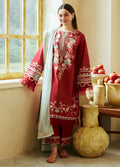 3Pc Embroidered Lawn Suit with Karandi Net Embroidered Dupatta