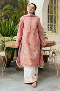 3Pc luxury Embroidered lawn with printed Slub Diamond Dupatta